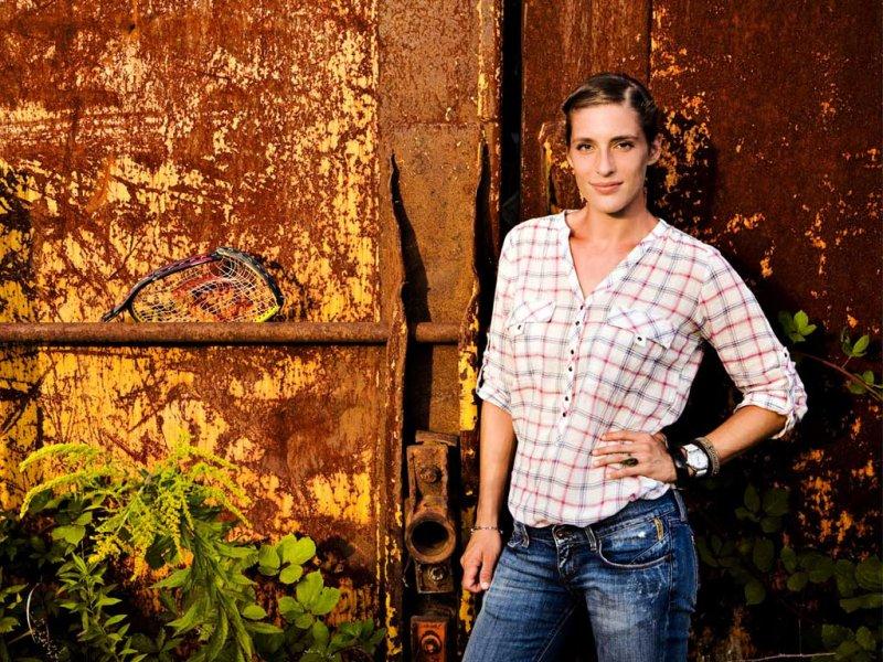 Mein erster zerhackter Schläger und ich in trauter Zweisamkeit. (Foto © Florian Schüppel)